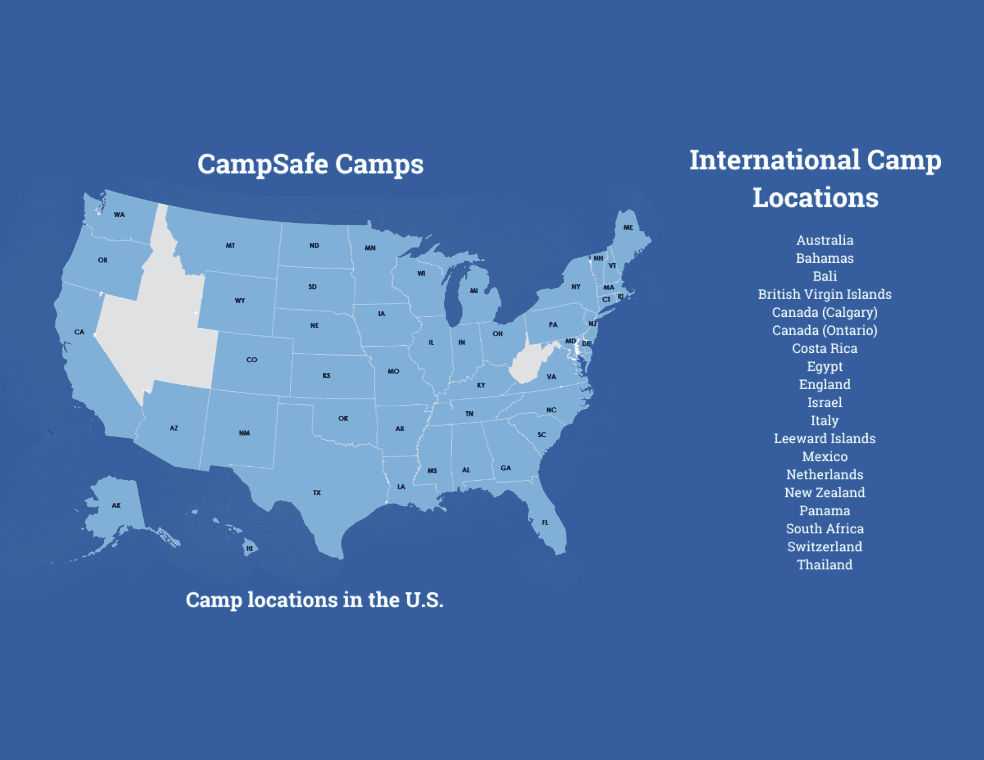 CampSafe® reach across the United States